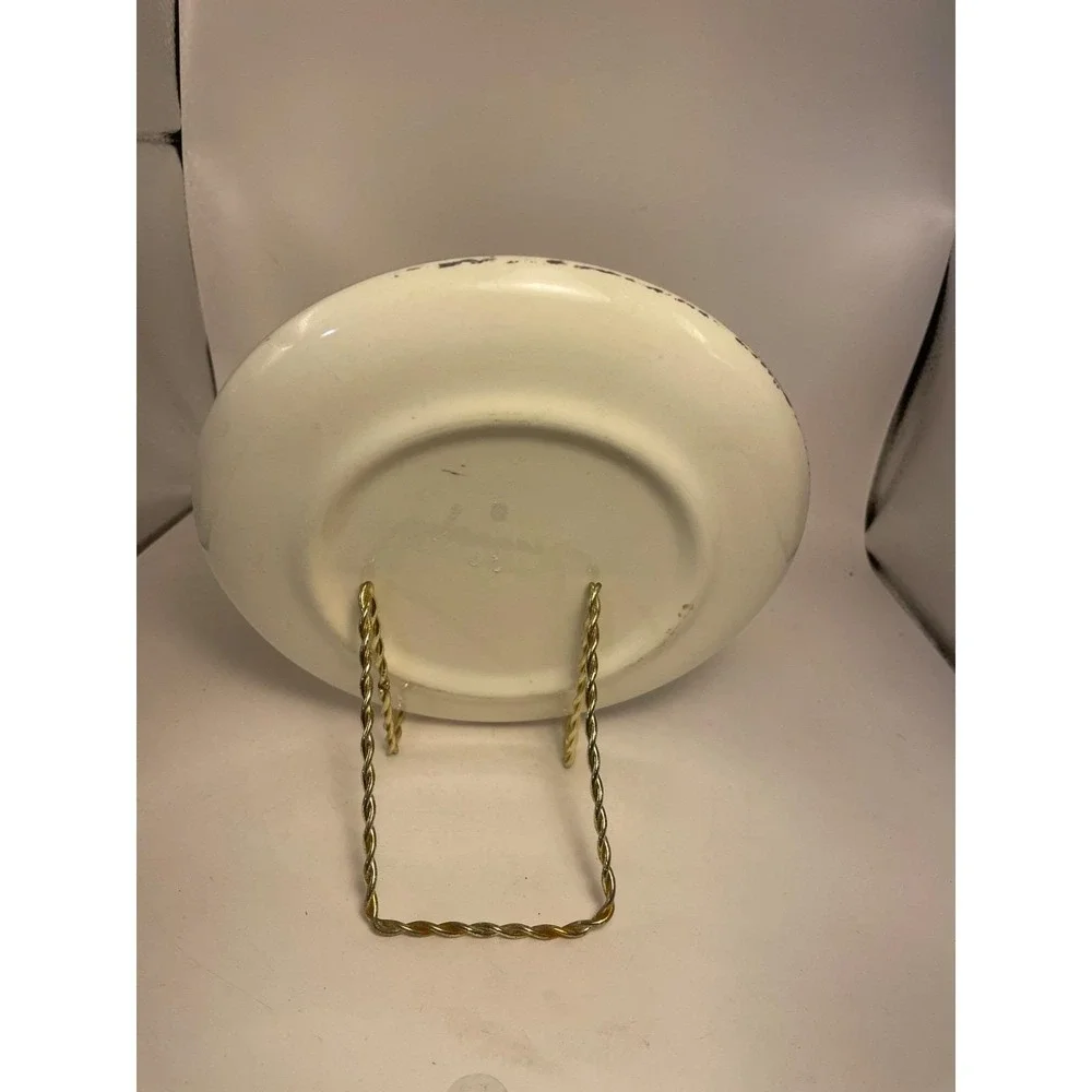 Vintage 1950's Rhode Island Gold Rimmed Decorative Souvenir Plate Plus Hanger